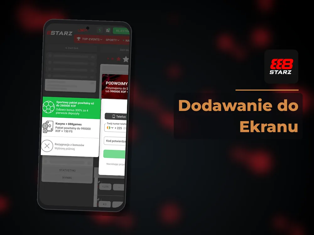 888starz - Dodawanie do Ekranu