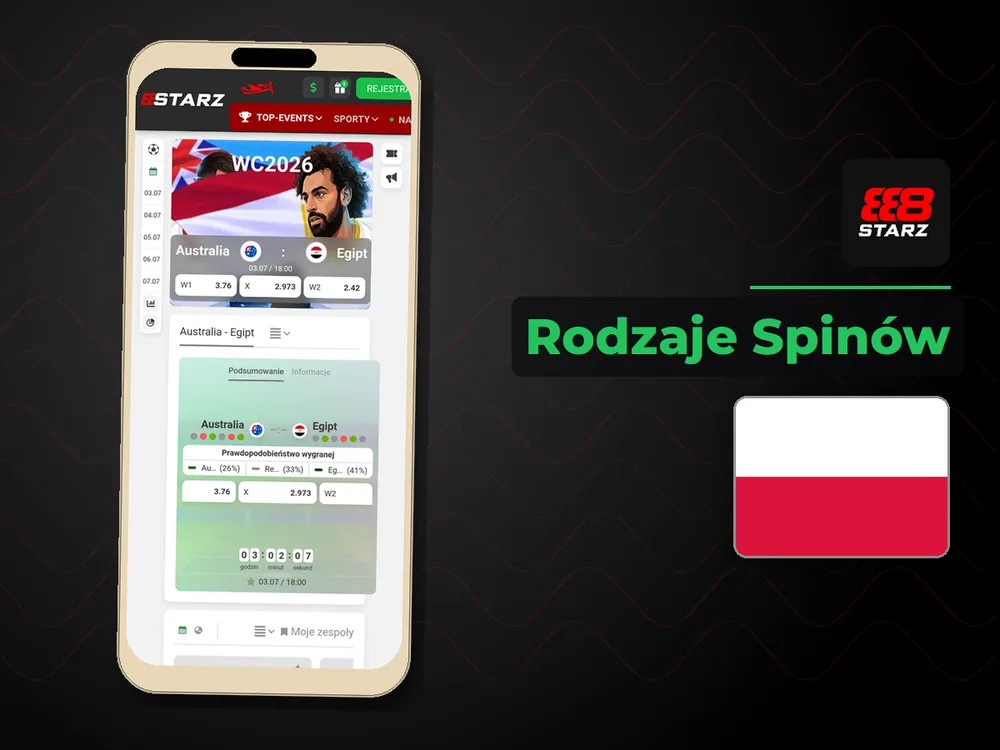 888starz - Rodzaje Spinów